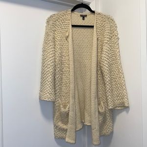 Express Cream Colored Loop Knit Cardigan